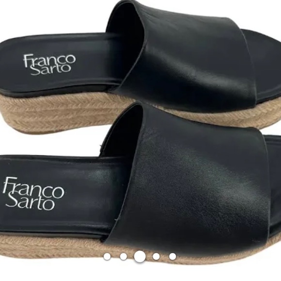 Lovely Franco Sarto soft leather slip on espadrille and open toe - Picture 8 of 8